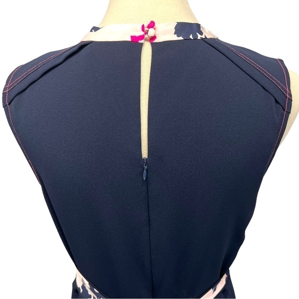 Tanya Taylor Navy Blue Silk Floral Tie Back Maxi Dress Womens 8 - Picture 9 of 15